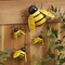 4 Pieces Metal Wall Art, Metal Bumble Bee Wall Decor, 3D Iron Bee Art Sculpture Hanging Wall Decorations for Outdoor Home Garden